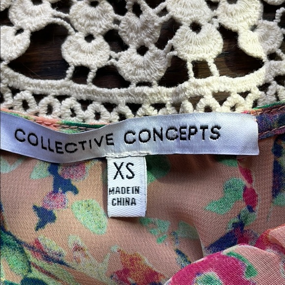Collective Concepts floral crochet racer back tank - Picture 7 of 8